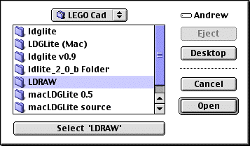 Select LDRAW folder